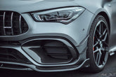 Mercedes Benz CLA45 C118 2020 2021 2022 2023 2024 with Aftermarket Parts - V1 Style Front Bumper Canards Pre-preg Carbon Fiber from TAKD Carbon
Mercedes Benz CLA45 C118 2020 2021 2022 2023 2024 with Aftermarket Parts - V1 Style Front Bumper Canards Pre-preg Carbon Fiber from TAKD Carbon